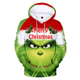 Christmas Cartoon The Grinch Cosplay Hoodie Sweatshirts Tracksuit Jumper Kids Adult