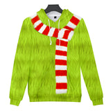 Christmas Cartoon The Grinch Cosplay Hoodie Sweatshirts Tracksuit Jumper Kids Adult