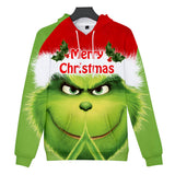 Christmas Cartoon The Grinch Cosplay Hoodie Sweatshirts Tracksuit Jumper Kids Adult