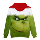 Christmas Cartoon The Grinch Cosplay Hoodie Sweatshirts Tracksuit Jumper Kids Adult