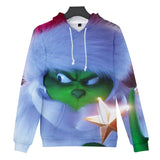 Christmas Cartoon The Grinch Cosplay Hoodie Sweatshirts Tracksuit Jumper Kids Adult