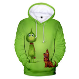 Christmas Cartoon The Grinch Cosplay Hoodie Sweatshirts Tracksuit Jumper Kids Adult