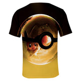 Hot Game Cartoon Pokeman Go Pikachu 3D Graphic Casual Sports T-Shirts Summer Plus Size Top