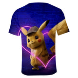 Hot Game Cartoon Pokeman Go Pikachu 3D Graphic Casual Sports T-Shirts Summer Plus Size Top