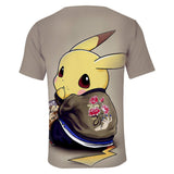 Hot Game Cartoon Pokeman Go Pikachu 3D Graphic Casual Sports T-Shirts Summer Plus Size Top