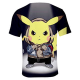 Hot Game Cartoon Pokeman Go Pikachu 3D Graphic Casual Sports T-Shirts Summer Plus Size Top