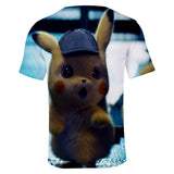 Hot Game Cartoon Pokeman Go Pikachu 3D Graphic Casual Sports T-Shirts Summer Plus Size Top