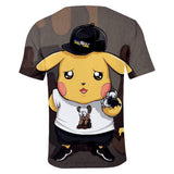 Hot Game Cartoon Pokeman Go Pikachu 3D Graphic Casual Sports T-Shirts Summer Plus Size Top