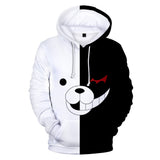 Hot Game Danganronpa Cartoon Cosplay Black White Hoodie Pullover Sweatshirts Unisex Tracksuit Jumper
