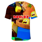 Hot Game Roblox Casual Sports 3D Graphic T-shirts Cool Summer Tees for Kids Alduts