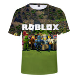 Hot Game Roblox Casual Sports 3D Graphic T-shirts Cool Summer Tees for Kids Alduts