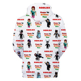 Hot Game Roblox Cosplay White Jumper Casual Sports Hoodie Long Sleeve for Kids Youth Adult