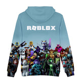Hot Game Roblox Cosplay Light Blue Jumper Casual Sports Hoodie Long Sleeve for Kids Youth Adult