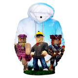 Hot Game Roblox Cosplay Blue White Jumper Casual Sports Hoodie Long Sleeve for Kids Youth Adult