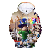 Hot Game Roblox Cosplay Gray Jumper Casual Sports Hoodie Long Sleeve for Kids Youth Adult