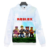 Hot Game Roblox Cosplay White Jumper Casual Sports Hoodie Long Sleeve for Kids Youth Adult