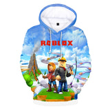 Hot Game Roblox Cosplay Blue Sky Jumper Casual Sports Hoodie Long Sleeve for Kids Youth Adult