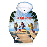 Hot Game Roblox Blue Sky Beach Jumper Casual Sports Hoodie Long Sleeve for Kids Youth Adult