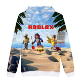 Hot Game Roblox Blue Sky Beach Jumper Casual Sports Hoodie Long Sleeve for Kids Youth Adult