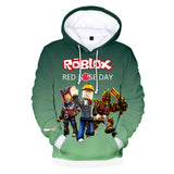 Hot Game Roblox Green Jumper Casual Sports Hoodie Long Sleeve for Kids Youth Adult
