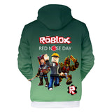Hot Game Roblox Green Jumper Casual Sports Hoodie Long Sleeve for Kids Youth Adult