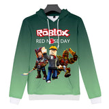 Hot Game Roblox Green Jumper Casual Sports Hoodie Long Sleeve for Kids Youth Adult