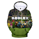 Hot Game Roblox Green Jumper Casual Sports Hoodie Long Sleeve for Kids Youth Adult