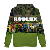 Hot Game Roblox Green Jumper Casual Sports Hoodie Long Sleeve for Kids Youth Adult