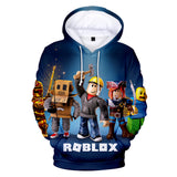 Hot Game Roblox Dark Blue Jumper Casual Sports Hoodie Long Sleeve for Kids Youth Adult