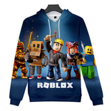 Hot Game Roblox Dark Blue Jumper Casual Sports Hoodie Long Sleeve for Kids Youth Adult