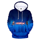 Hot Game Roblox Dark Blue Jumper Casual Sports Hoodie Long Sleeve for Kids Youth Adult