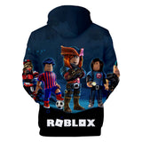 Hot Game Roblox Black Blue Jumper Casual Sports Hoodie Long Sleeve for Kids Youth Adult