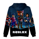 Hot Game Roblox Black Blue Jumper Casual Sports Hoodie Long Sleeve for Kids Youth Adult