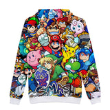 Hot Game Super Mario Color Jumper Casual Sports Hoodie Long Sleeve for Kids Youth Adult