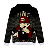 Hot Game Super Mario Black Jumper Casual Sports Hoodie Long Sleeve for Kids Youth Adult