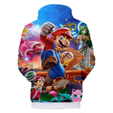 Hot Game Super Mario Blue Jumper Casual Sports Hoodie Long Sleeve for Kids Youth Adult
