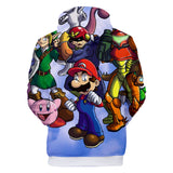 Hot Game Super Mario Blue Jumper Casual Sports Hoodie Long Sleeve for Kids Youth Adult