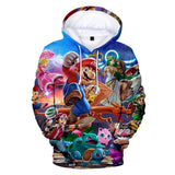 Super Mario Bros 3D Graphic Print Casual Hoodie Jumper - Unisex for Kids and Adults