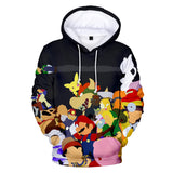 Super Mario Bros 3D Graphic Print Casual Hoodie Jumper - Unisex for Kids and Adults
