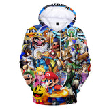 Super Mario Bros 3D Graphic Print Casual Hoodie Jumper - Unisex for Kids and Adults