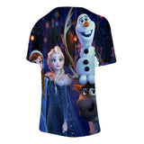 Hot Movie Frozen Ice Queen Elsa Anna Princess Casual Sports T-Shirts for Adult Kids