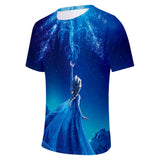Hot Movie Frozen Ice Queen Elsa Princess Casual Sports T-Shirts for Adult Kids