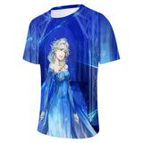 Hot Movie Frozen Ice Queen Elsa Princess Casual Sports T-Shirts for Adult Kids