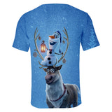 Hot Cartoon Movie Frozen Ice Queen Olaf Casual Sports T-Shirts for Adult Kids
