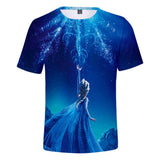 Hot Movie Frozen Ice Queen Elsa Princess Casual Sports T-Shirts for Adult Kids