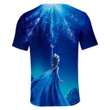 Hot Movie Frozen Ice Queen Elsa Princess Casual Sports T-Shirts for Adult Kids