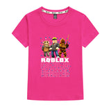 Kids Heavy Cotton T-shirts Game Roblox Print Short Sleeve Casual Tees Sweatshirt