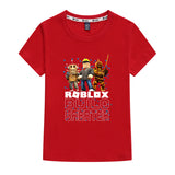 Kids Heavy Cotton T-shirts Game Roblox Print Short Sleeve Casual Tees Sweatshirt