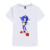 Kids Heavy Cotton T-shirts Cartoon Sonic The Hedgehog Print Short Sleeve Casual Tees Sweatshirt