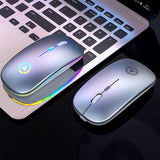LED 2.4GHz Wireless Mouse Slim Rechargeable Gaming Optical Mute Mice